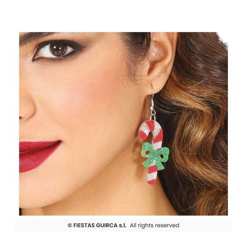 BOUCLES D'OEILLES THEME NOEL CANDY CANE