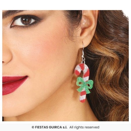 BOUCLES D'OEILLES THEME NOEL CANDY CANE
