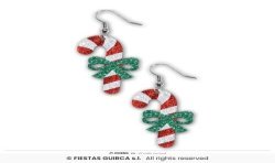 BOUCLES D'OEILLES THEME NOEL CANDY CANE