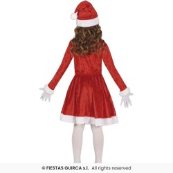 DEGUISEMENT FILLE MERE NOEL ROBE ROUGE + BONNET TAILLE 7-9 ANS