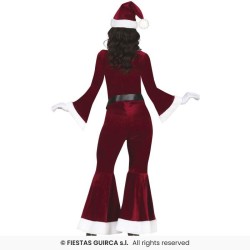 DEGUISEMENT FEMME MERE NOEL MARIA COMBINAISON ROUGE SOMBRE TAILLE M