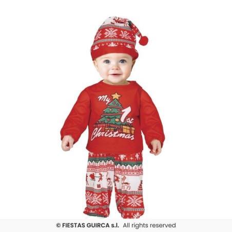 DEGUISEMENT BEBE PYJAMA DE NOEL MY FIRST CHRISTMAS TAILLE 12-18 MOIS