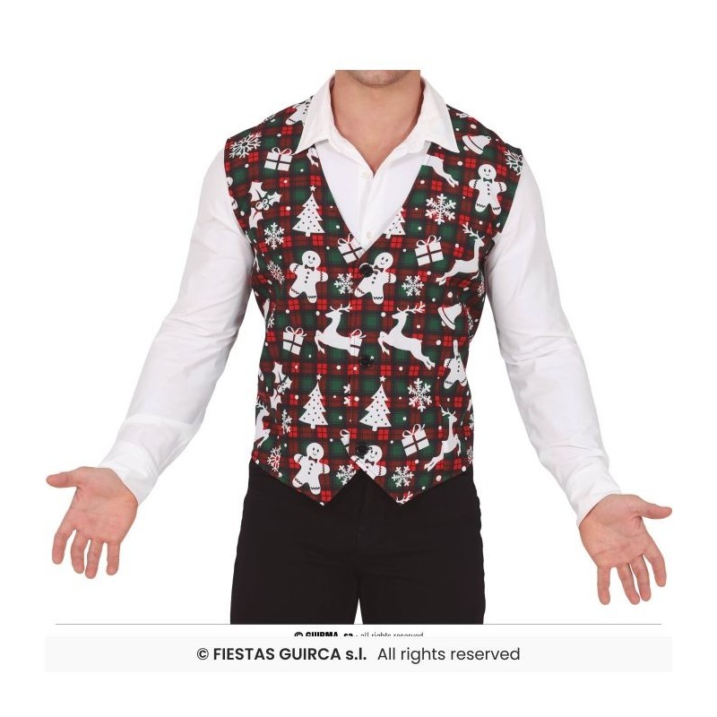 DEGUISEMENT GILET DE NOEL BONHOMME DE NEIGE ET RENNE TAILLE UNIQUE DEGUISEMENT GILET DE NOEL BONHOMME DE NEIGE ET RENNE TAILLE UNIQUE
