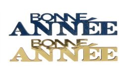 DECORATION A PARSEMER BLEU MARINE ET OR BONNE ANNEE