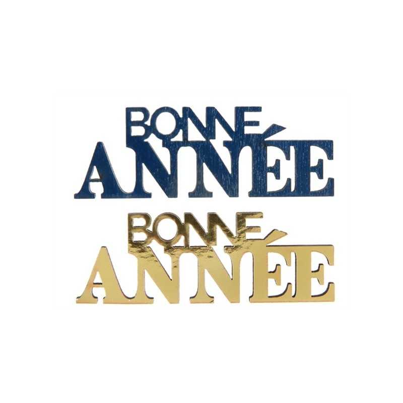DECORATION A PARSEMER BLEU MARINE ET OR BONNE ANNEE