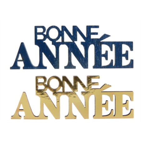 DECORATION A PARSEMER BLEU MARINE ET OR BONNE ANNEE 