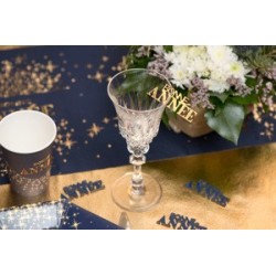 DECORATION A PARSEMER BLEU MARINE ET OR BONNE ANNEE 