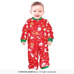 DEGUISEMENT BEBE PYJAMA DE NOEL TETE DE RENNE ET PERE NOEL TAILLE 12-18 MOIS