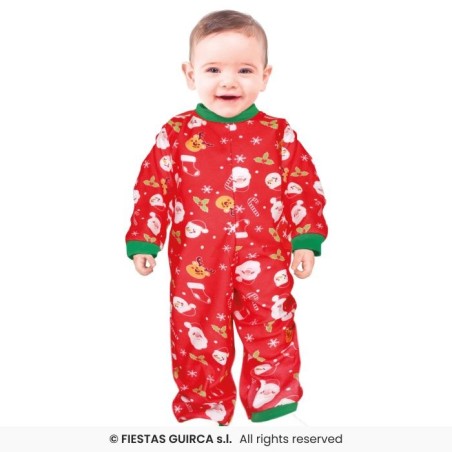 DEGUISEMENT BEBE PYJAMA DE NOEL TETE DE RENNE ET PERE NOEL TAILLE 12-18 MOIS