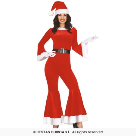 DEGUISEMENT FEMME MERE NOEL MARIA COMBINAISON ROUGE TAILLE S