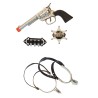 SET DE COWBOY PISTOLET BALLES EPERONS ET ETOILE DE SHERIF