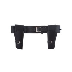 DOUBLE HOLSTER NOIR WESTERN ADULTE