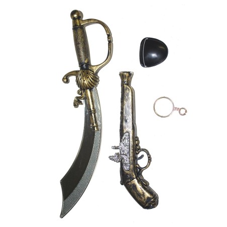 SET PIRATE SABRE PISTOLET BOUCLE D'OREILLE ET CACHE OEIL