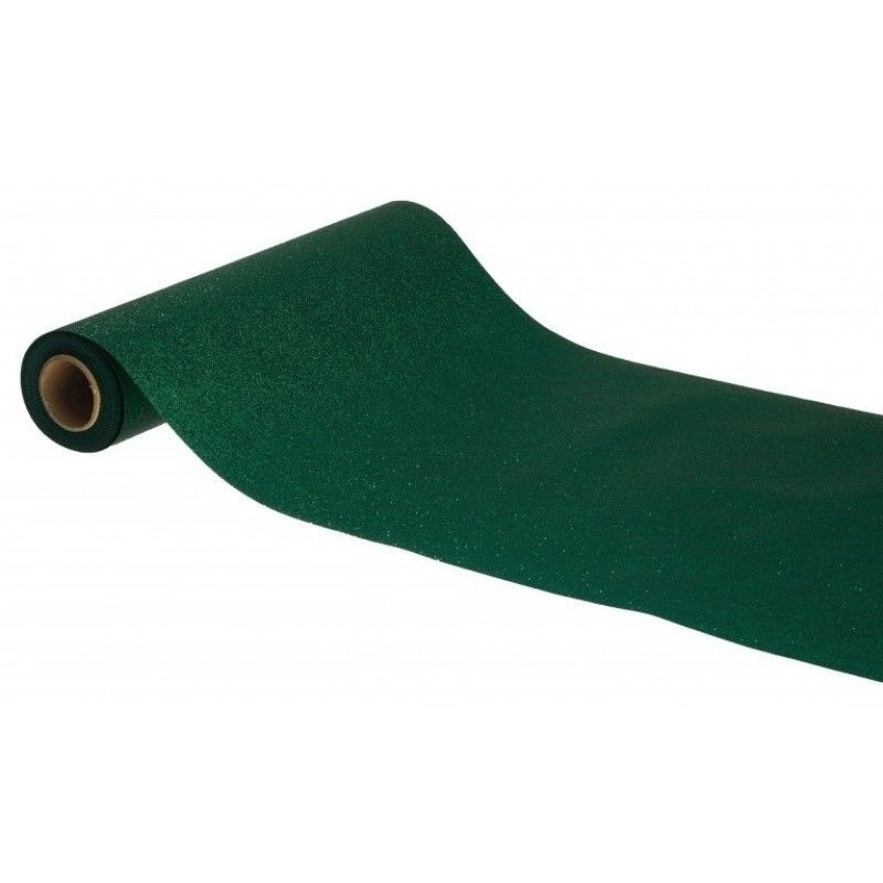 CHEMIN DE TABLE VERT SAPIN PAILLETTE 30 CM X 5M  CHEMIN DE TABLE VERT SAPIN PAILLETTE 30 CM X 5M