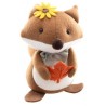 DECORATION RENARD BRUN EN TISSU 11 CM X 10 CM