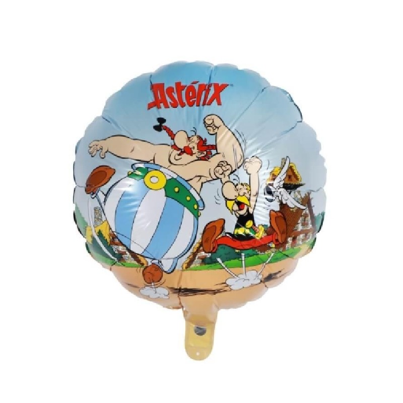 BALLON METALLIQUE ROND  ASTERIX ET OBELIX 43 CM 