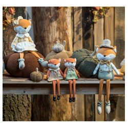 RENARD ASSIS TISSU VICHY - 2 MOD ASS FILLE GARCON 6CM X 10CM X 27CM HT