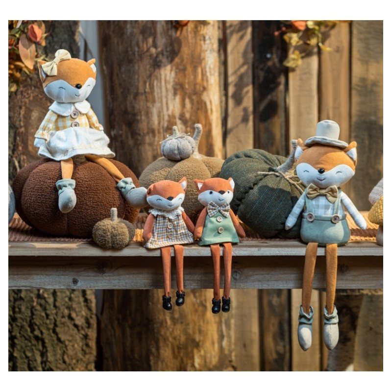 RENARD ASSIS TISSU VICHY - 2 MOD ASS FILLE GARCON 6CM X 10CM X 27CM HT RENARD ASSIS TISSU VICHY - 2 MOD ASS FILLE GARCON 6CM X 10CM X 27CM HT