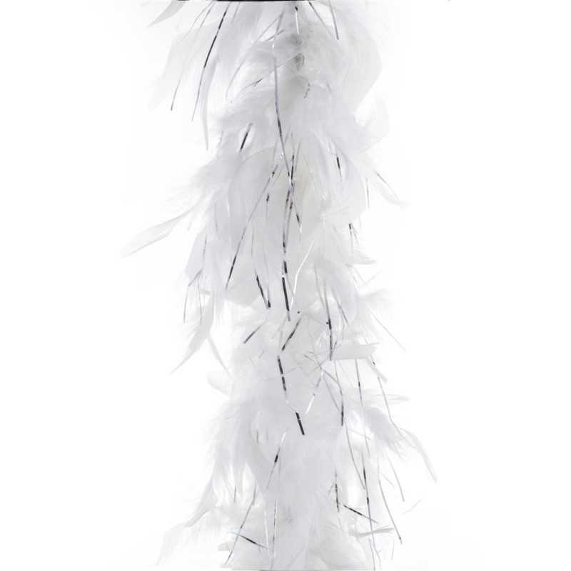 BOA 200 CM 45 G BLANC AVEC FIL D'ARGENT