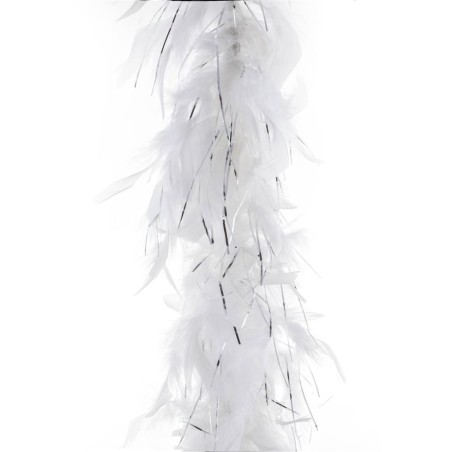 BOA 200 CM 45 G BLANC AVEC FIL D'ARGENT