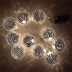 GUIRLANDE LUMINEUSE 10 BOULES A FACETTES
