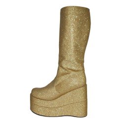 BOTTES PLATFORM PAILLETEES OR TAILLE 42-43