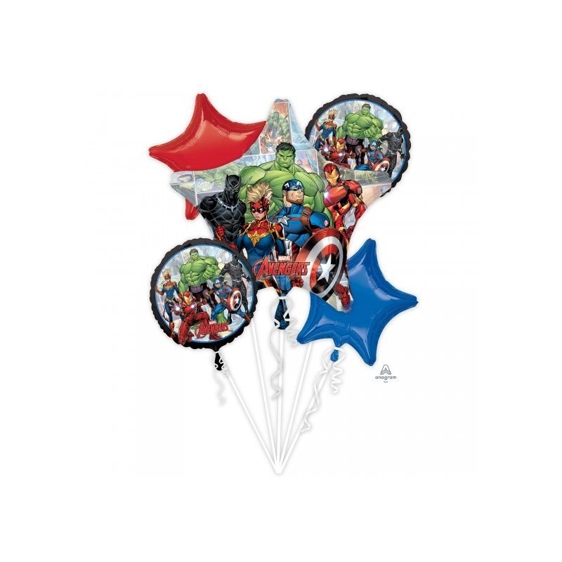 BOUQUET DE 5 BALLONS AVENGERS  BOUQUET DE 5 BALLONS AVENGERS