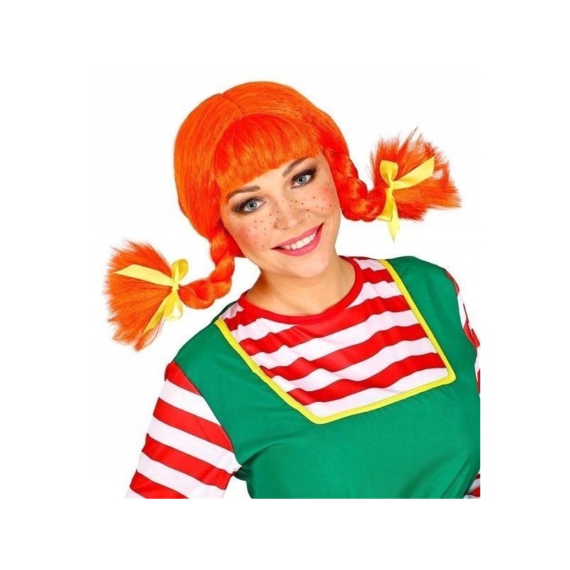 PERRUQUE FIFI 2 NATTES ORANGE PLIABLES PERRUQUE FIFI 2 NATTES ORANGE PLIABLES