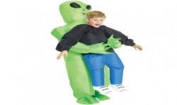DEGUISEMENT ALIEN GONFLABLE VERT TAILLE UNIQUE ENFANT