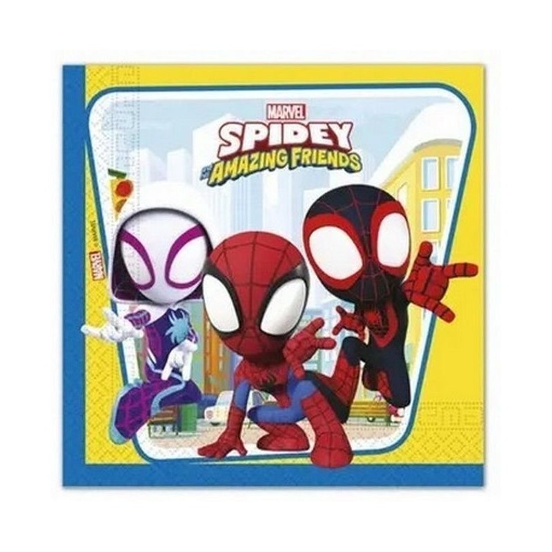 20 SERVIETTES SPIDEY ET SES AMIS  33 X 33 CM  20 SERVIETTES SPIDEY ET SES AMIS  33 X 33 CM
