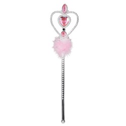 BAGUETTE DE FEE MAGIQUE ARGENT PIERRES STRASS ROSE