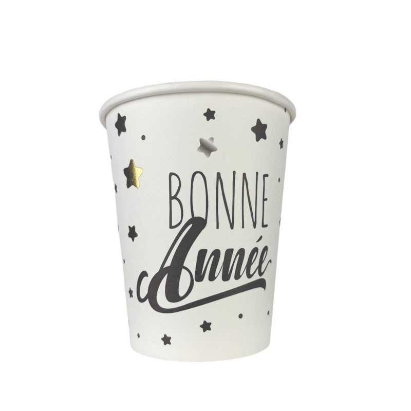 8 GOBELETS BONNE ANNEE 25 CL 