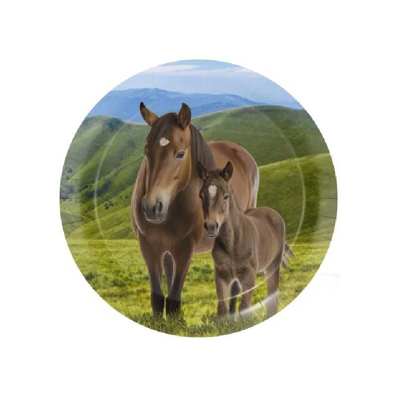 8 ASSIETTES CHEVAL ET PONEY 23 CM