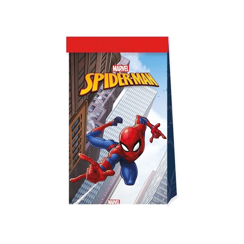 4 SACS PAPIER CADEAUX SPIDERMAN  4 SACS PAPIER CADEAUX SPIDERMAN