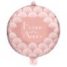 BALLON METALIQUE 45CM "BONNE ANNEE" ROSE