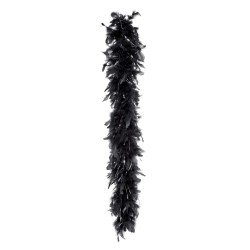 BOA PLUMES NOIR LAME ARGENT