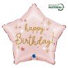 BALLON METALLIQUE ETOILE HAPPY BIRTHDAY ROSE ET OR 46 CM 