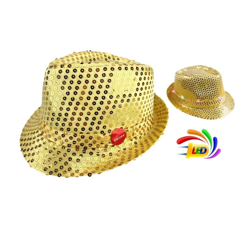 CHAPEAU 6 LEDS SEQUIN OR CHAPEAU 6 LEDS SEQUIN OR