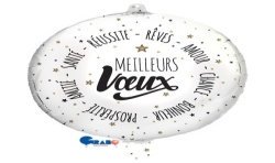 BALLON METALIQUE 48 CM MEILLEUR VOEUX 