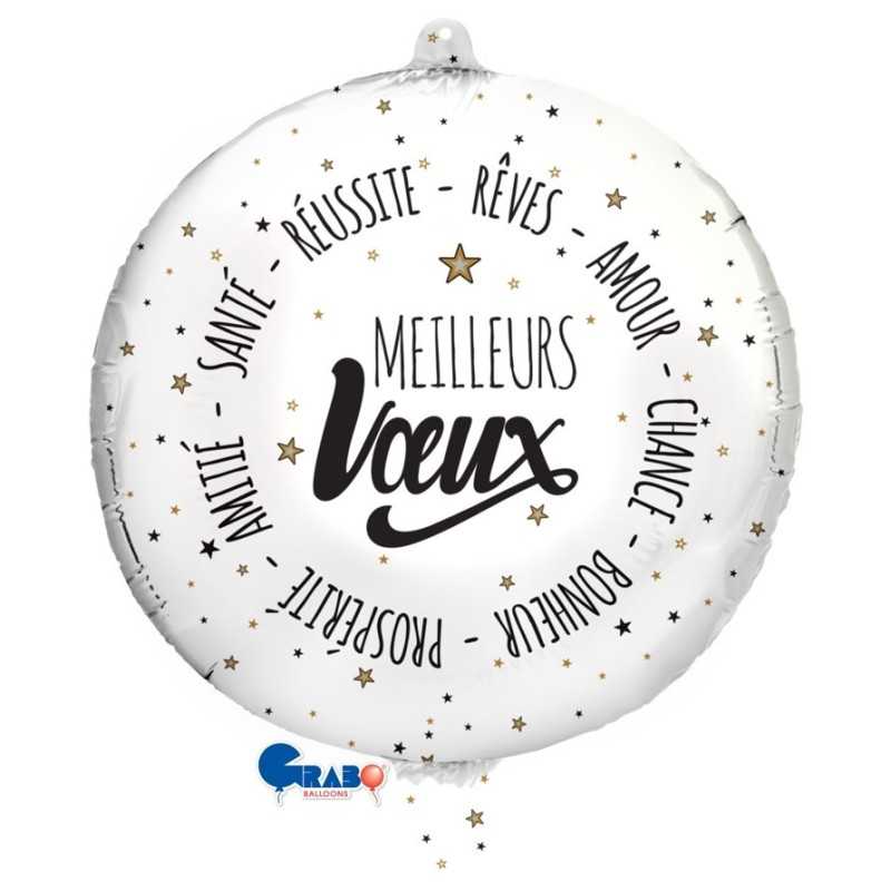 BALLON METALIQUE 48 CM MEILLEUR VOEUX 