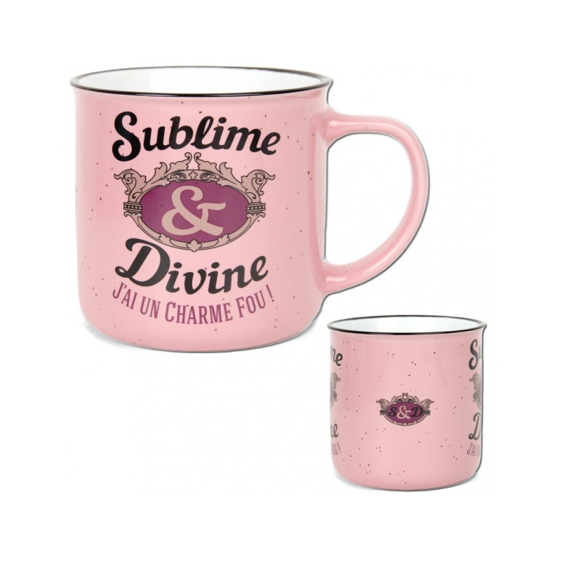 MUG COULEUR ROSE SUBLIME ET DIVINE J'AI UN CHARME FOU MUG COULEUR ROSE SUBLIME ET DIVINE J'AI UN CHARME FOU