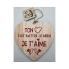 COEUR DECO EN BOIS TON COEUR FAIT BATTRE LE MIEN JE T'AIME