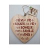 COEUR DECO EN BOIS LE BONHEUR C'EST LA FAMILLE ET LES AMIS