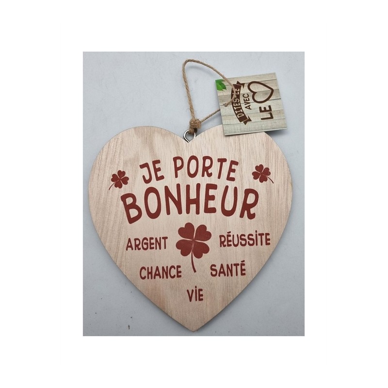 COEUR DECO EN BOIS PORTE BONHEUR