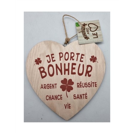 COEUR DECO EN BOIS PORTE BONHEUR