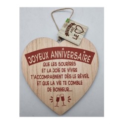 COEUR DECO EN BOIS JOYEUX ANNIVERSAIRE