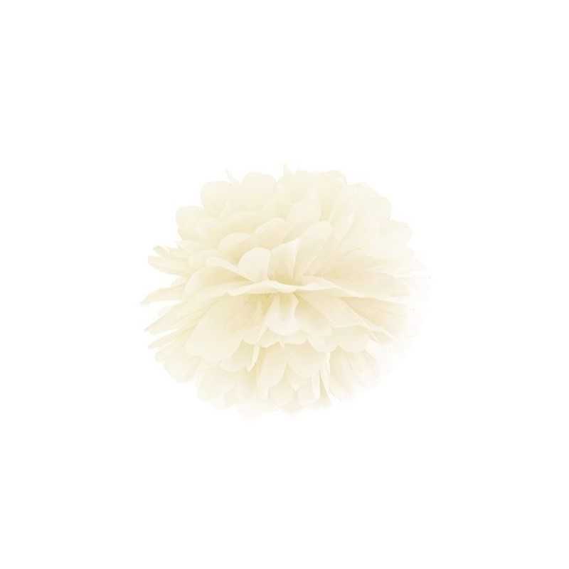 1 POMPOM IVOIRE PAPIER 25 CM