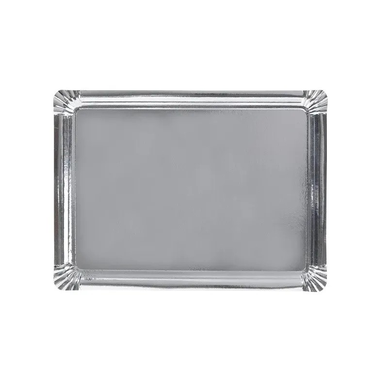 10 PLATEAU TRAITEUR CARTON ARGENT 34 X 45.5 CM 