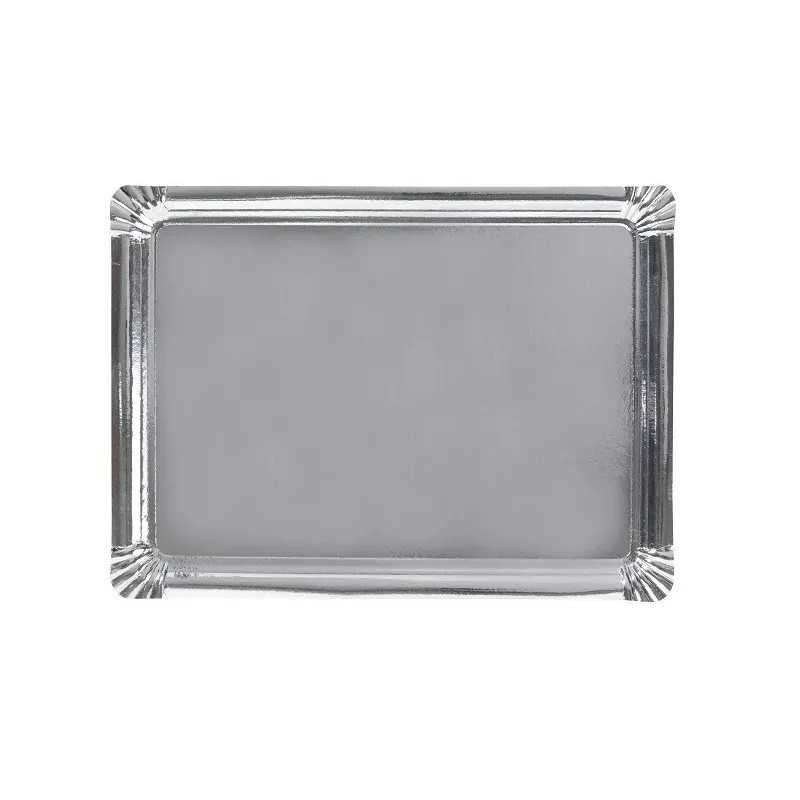 10 PLATEAU TRAITEUR CARTON ARGENT 34 X 45.5 CM