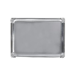 25 PLATEAU TRAITEUR CARTON ARGENT 28 X 42 CM 